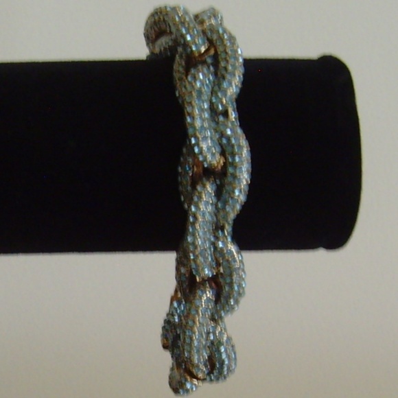 BaubleBar Blue Rhinestone Link Chain Bracelet NEW! - Picture 4 of 15